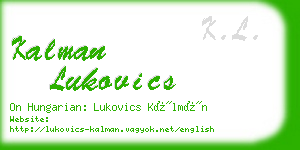 kalman lukovics business card